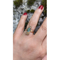 bague or et turquoise