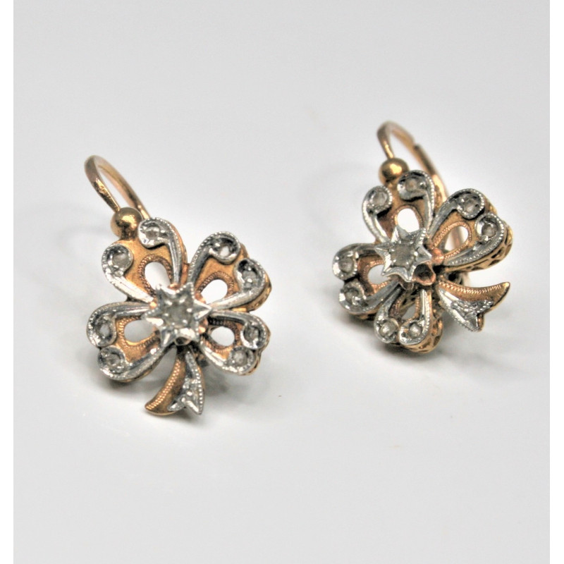 boucles d'oreilles anciennes diamants