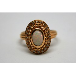 Bague opale or 18 carats diamants